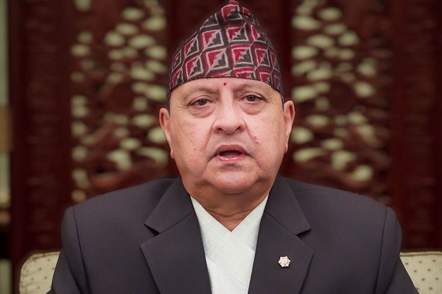 Former King Gyanendra Shah addressing the nation on National Democracy Day regarding upcoming Nepal elections