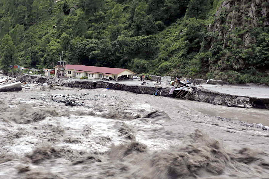 Massive flooding from a glacial lake outburst severely impacted hydropower plants in Rasuwa, halting electricity production and damaging key infrastructure.
