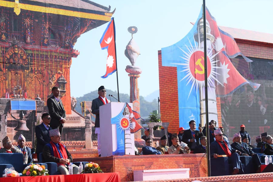 Former Prime Minister KP Sharma Oli speaking at the inaugural session of the CPN-UML General Convention in Kathmandu, addressing party members and denying anti-Gen-z allegations during the national political gathering in Nepal 🇳🇵