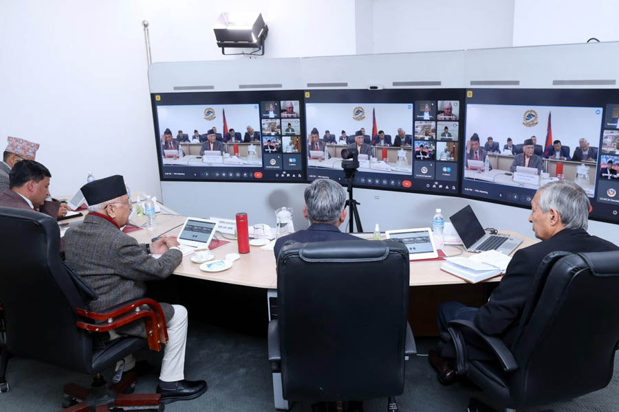 PM Oli Holds Virtual Dialogue with Nepalese Provincial Chief Ministers