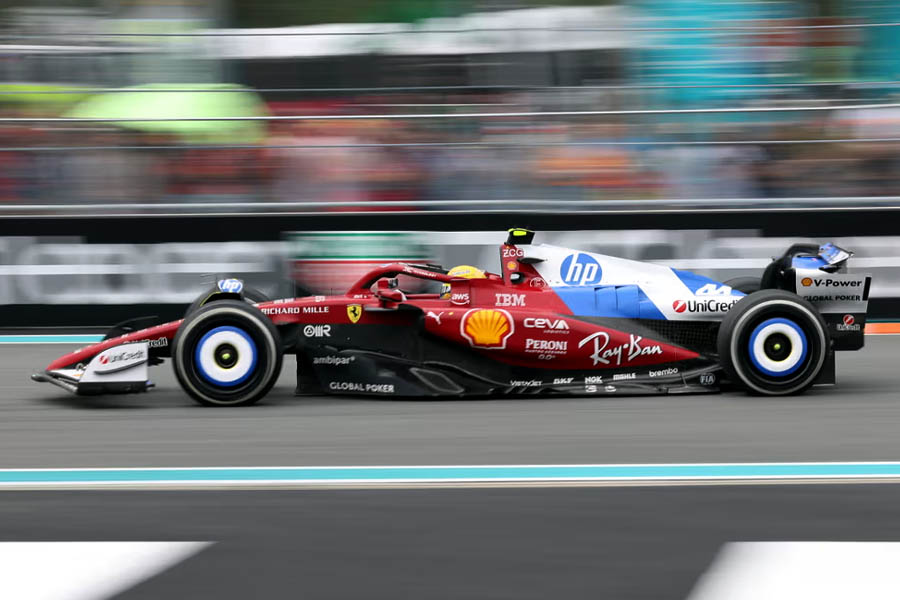 Ferrari's British driver Lewis Hamilton.