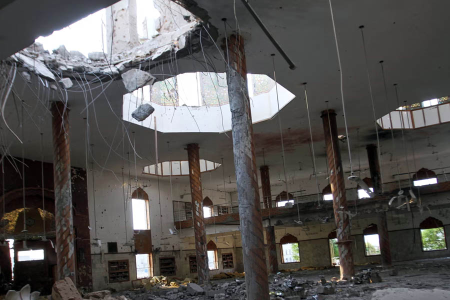 A mosque near Bahawalpur in Pakistan’s Punjab province that was hit by a missile strike.