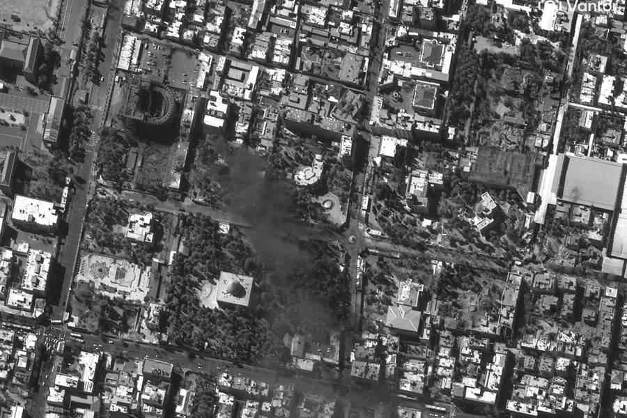 Satellite view of Iran’s presidential complex in Tehran on March 3 2026 after being damaged by strikes amid the US-Israel conflict with Iran.