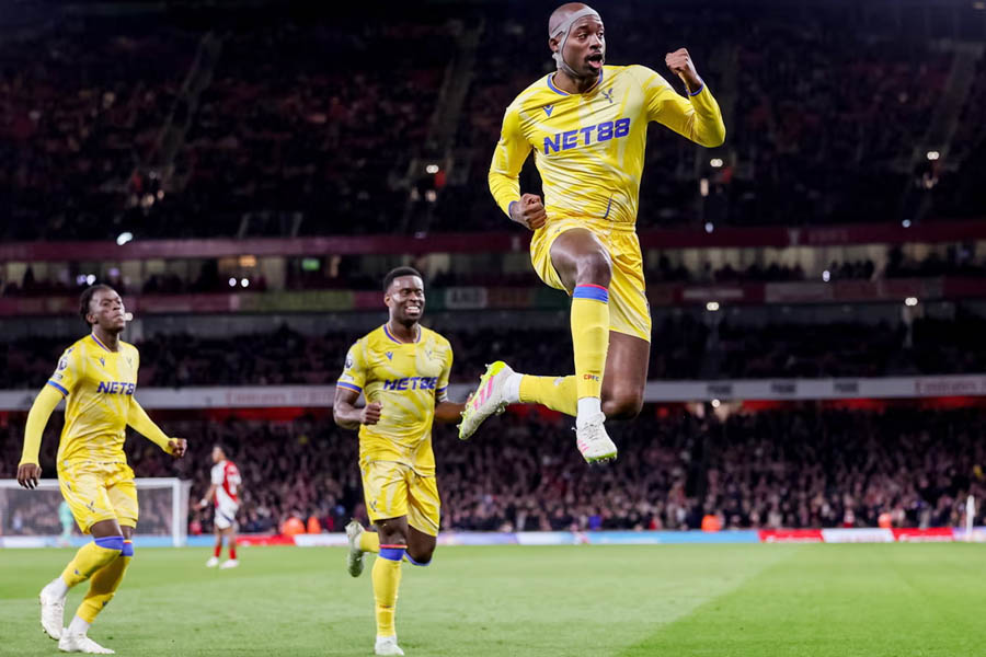 Jean-Philippe Mateta celebrated in style after his smart finish punished Arsenal’s defensive slackness, earning Crystal Palace a crucial draw and leaving Liverpool just one point away from clinching the Premier League title.