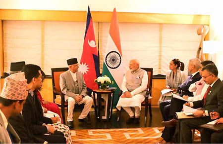 Nepal Prime Minister KP Sharma Oli discussing Nepal's peacekeeping and diplomacy at the United Nations Assembly