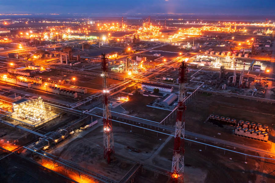 Lukoil refinery in Volgograd, Russia, as Donald Trump calls on European countries to stop purchasing Russian oil and gas.