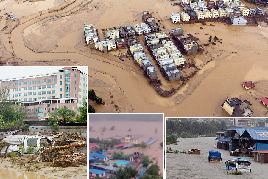 Nepal's devastating floods and landslides disrupting transportation and daily life, causing widespread damage across highways, cities, and villages