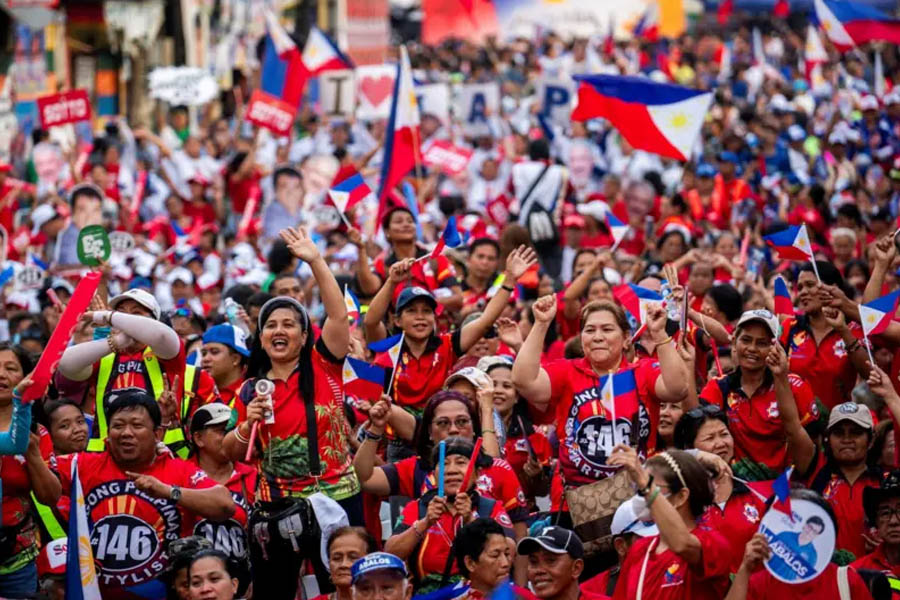 Supporters of Rodrigo Duterte gather for a rally in Davao City after the former president's arrest