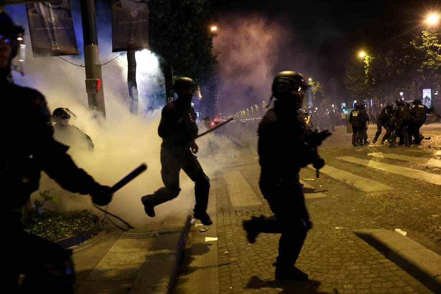 Police clashed with fans in Paris. About 5,400 officers were deployed across the city for the post-match celebrations.