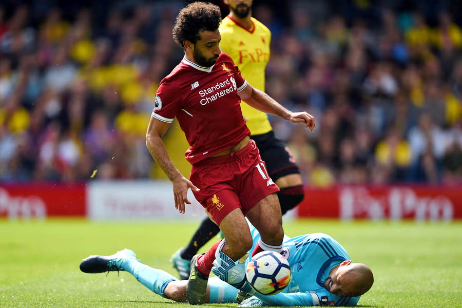 Mo Salah in action against Watford on his Premier League debut.