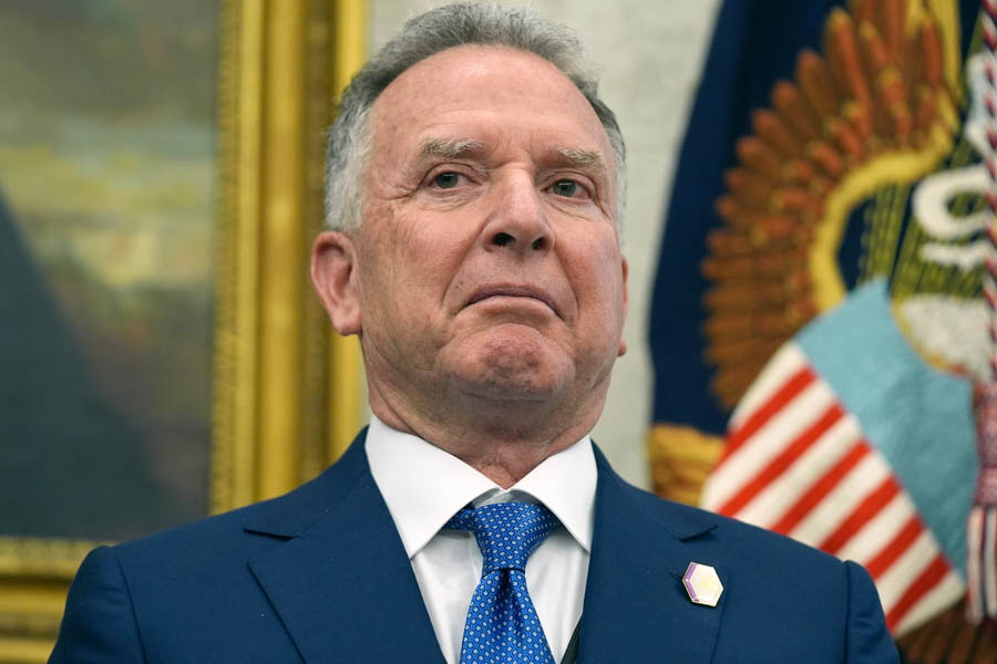 Steve Witkoff speaking during a call in which he reportedly advised Moscow on influencing Donald Trump.