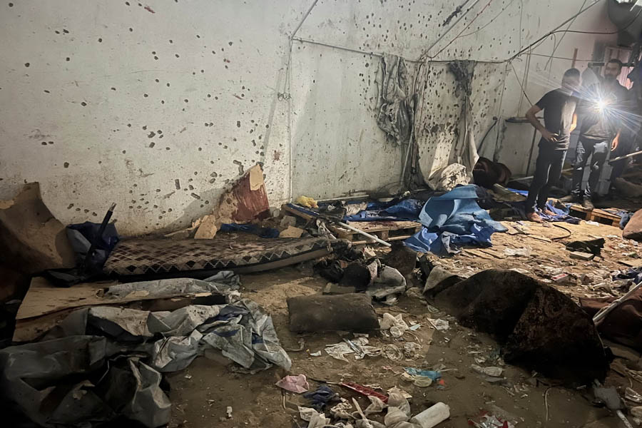 The tent outside Gaza’s al-Shifa hospital where Al Jazeera correspondent Anas al-Sharif and six others were killed in an Israeli airstrike — a strike Israel admitted, claiming he was a Hamas militant, a charge the UN has called unsubstantiated.