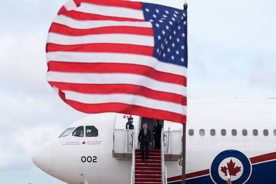 Canada’s Prime Minister Mark Carney stepped off the government jet in Washington on Monday, arriving with purpose and poise ahead of his high-stakes meeting with President Donald Trump at the White House.