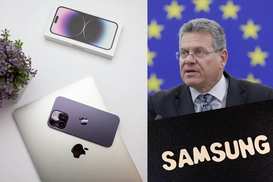 Trump threatens 25% tariff on Apple and Samsung phones not made in US while president also threatened to slap a 50% tariff on all goods sent to the United States from the EU.