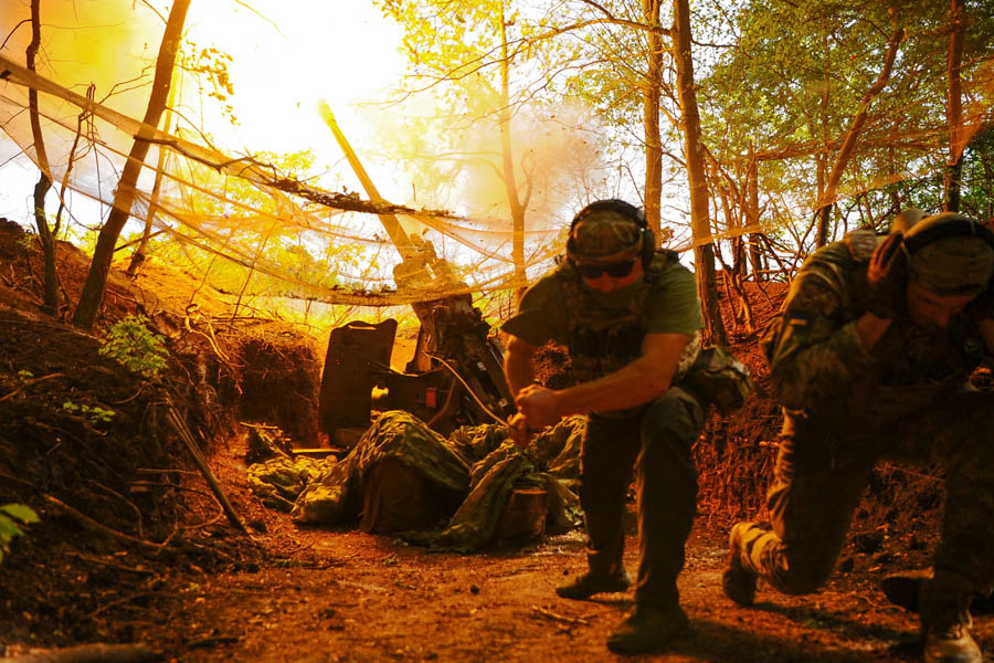 Ukrainian servicemen fire a self-propelled Howitzer in Kharkiv as NATO’s new arms supply mechanism gains momentum, with more allies expected to join soon, says the US ambassador to NATO.