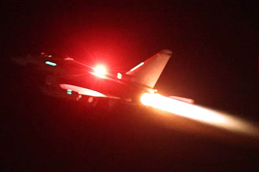 Royal Air Force Typhoon FGR4 fighter jets took part in the strikes targeting the Iranian-backed Houthis in Yemen.