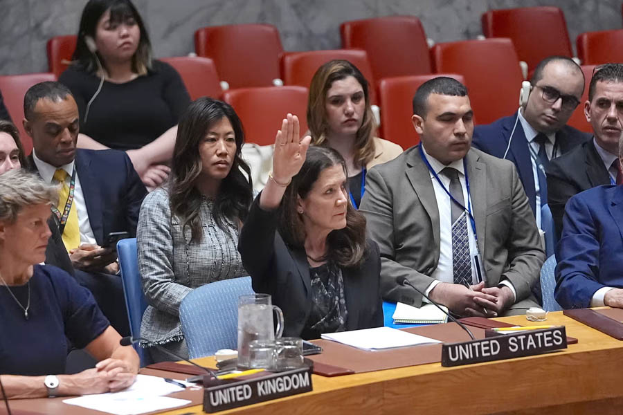 The US again vetoes a UN security council resolution calling an 'immediate, unconditional and permanent ceasefire' between Israel and Hamas.